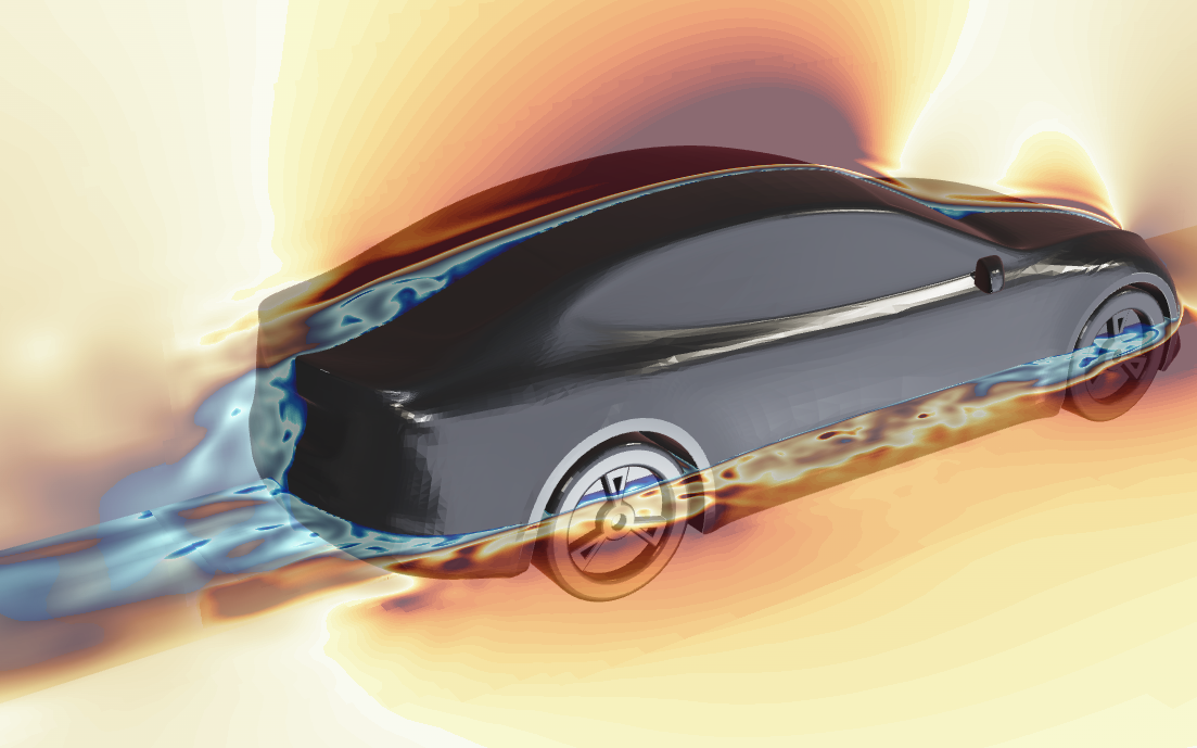 Flow around a car